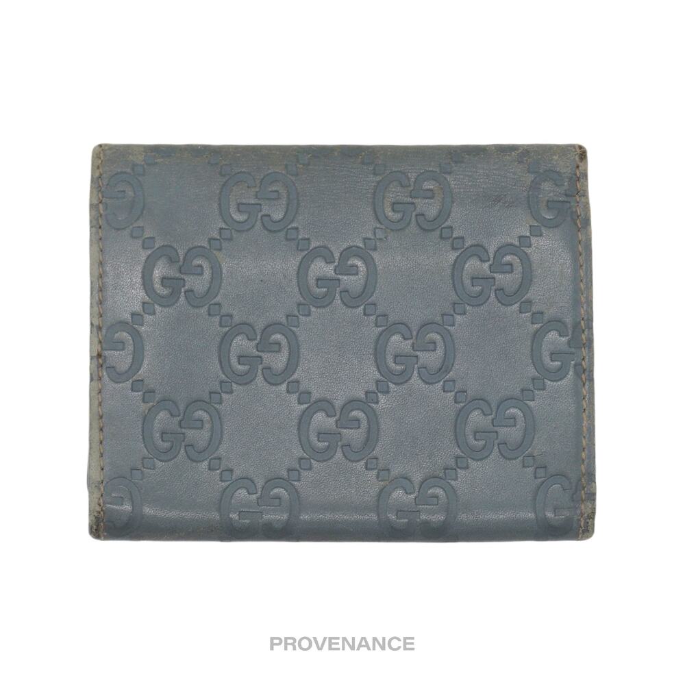 🔴 Gucci Card Holder Wallet - Powder Blue Guccissima Leather - Picture 2 of 7